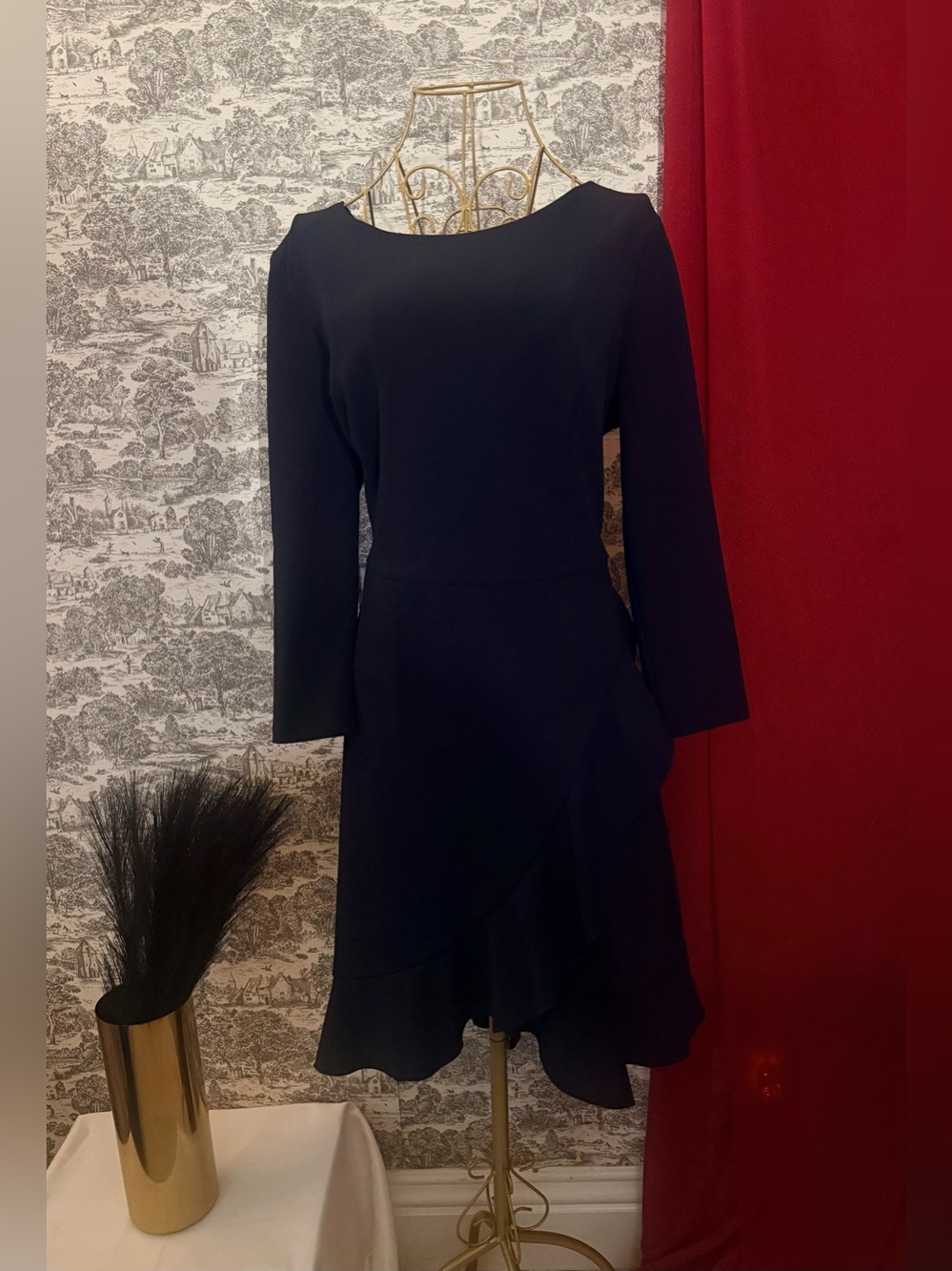 Tommy Hilfiger Navy Ruffle Hem Dress Size 14 | Midnight at the Mansion